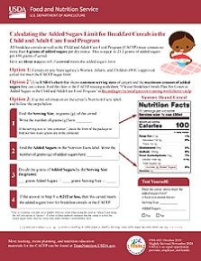 Calculating Sugar Limits for Breakfast Cereals in the CACFP