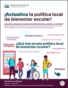 cover of local school wellness policy infographic in spanish
