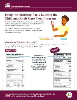 Using the Nutrition Facts Label in the CACFP 