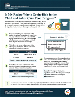 Is My Recipe Whole Grain-Rich in the CACFP? 