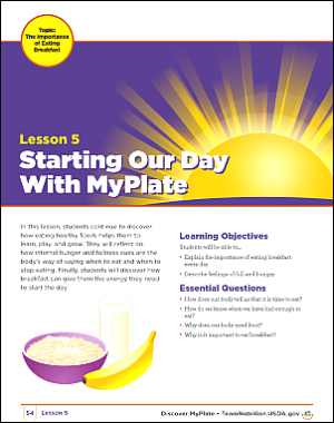 Lesson Five Starting Our Day with MyPlate