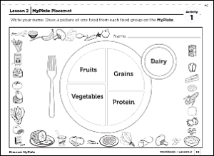 Lesson 2 MyPlate Placemat