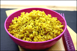 Bowl of rice pilaf