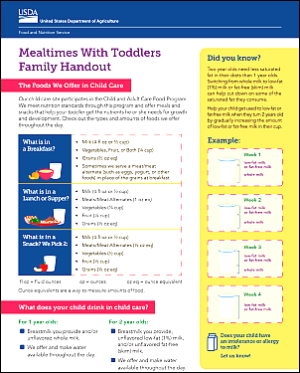 Mealtimes With Toddlers in the CACFP