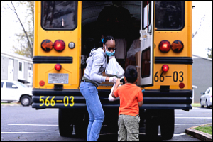 Marietta City Schools Deliver Meals by Bus