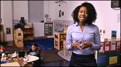 Professional Providing Overview of CACFP in Child Care Site