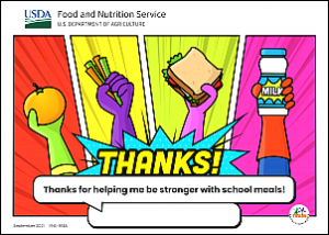 Stronger with School Meals Educational Materials Thank You Card 1