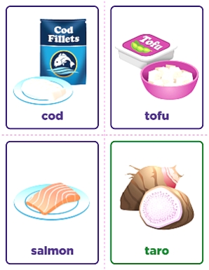 screenshot of DMP Food cards