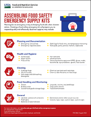 assembling food safety emergency supply kits 