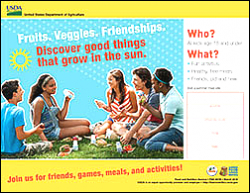 Young teens having a picnic with healthy foods