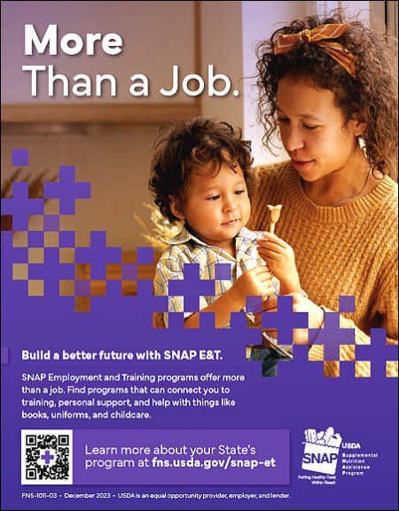 SNAP E&T More than a Job Poster with mother holding a son