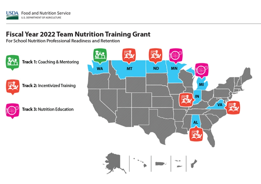Team Nutrition FY22 Grants Map Image