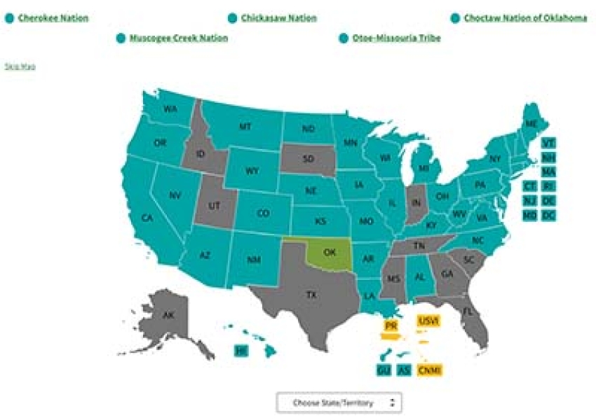 map showing participating areas