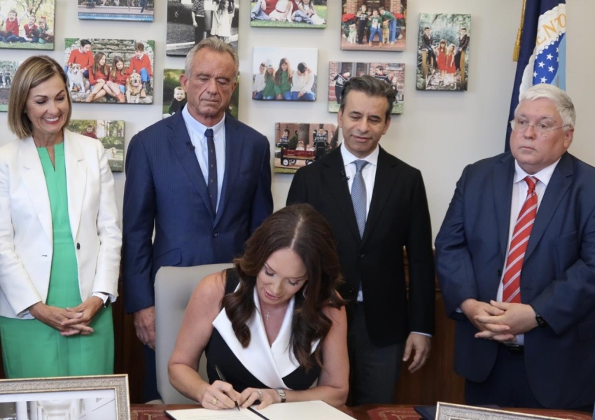 Secretary Brooke Rollins signing SNAP Waivers