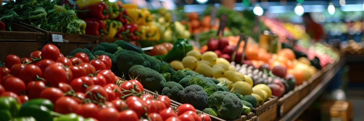 produce aisle in a grocery store