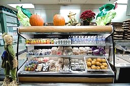 a school lunch display case